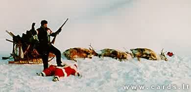 Santa hunted by a poacher