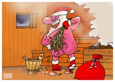 Santa in Sauna