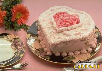 Heart-shaped cake