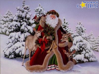 Santa with roe-deers