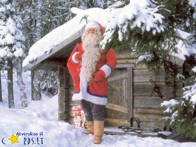 Santa at the hut