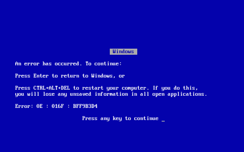 Blue screen of death